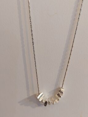 Sterling Silver Bar Bead Drops Necklace - Silver
